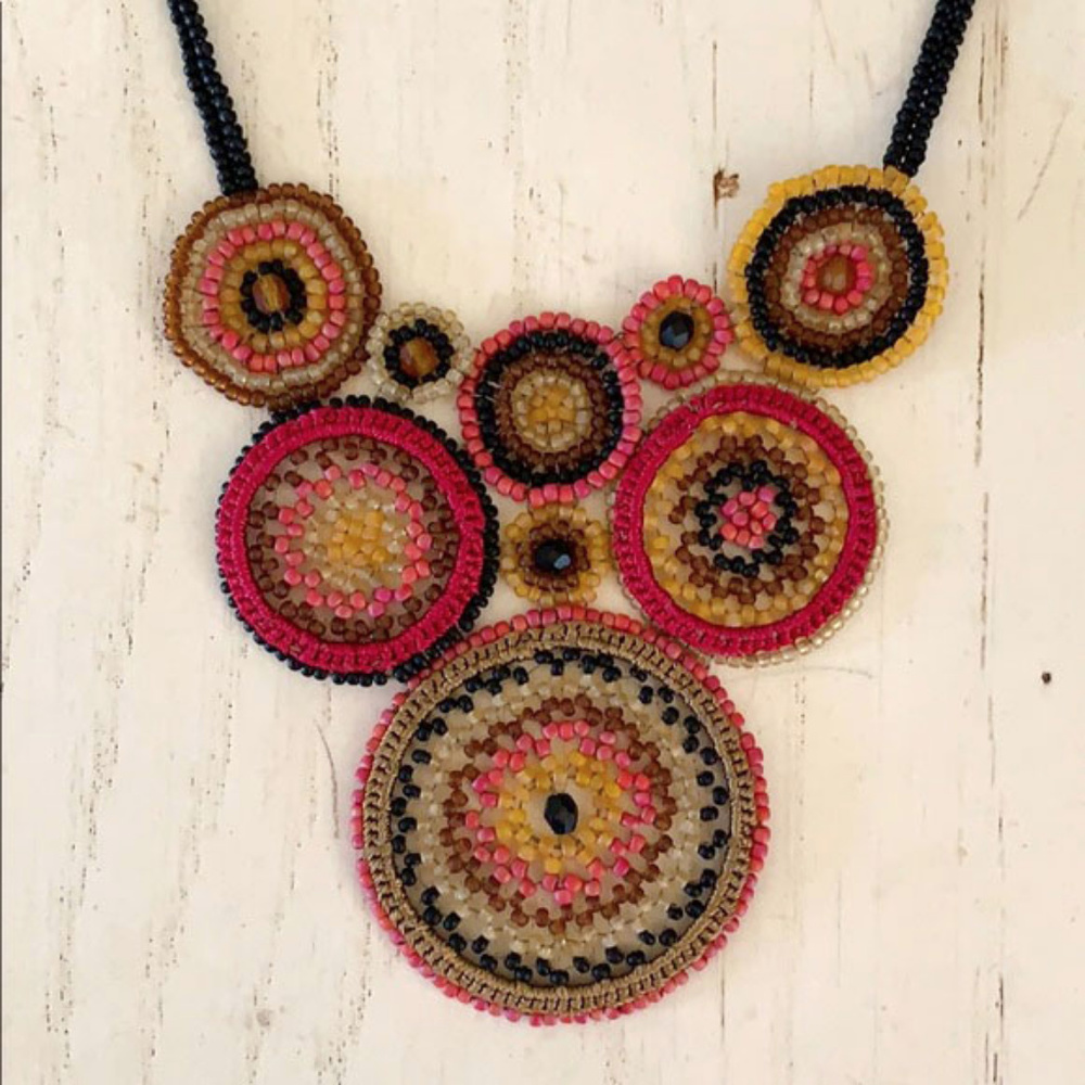 Beaded circle necklace